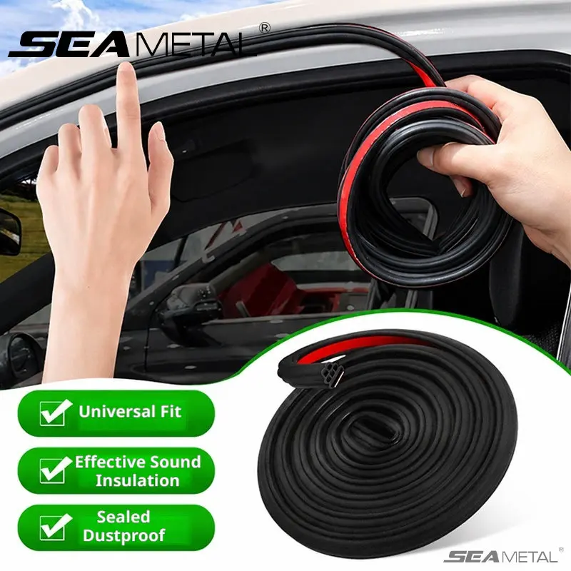 SEAMETAL Car Door Seal Strip Three Layer Rubber Noise Insulation Waterproof Sealing Strips Car Door Hood Trunk Protector Strip