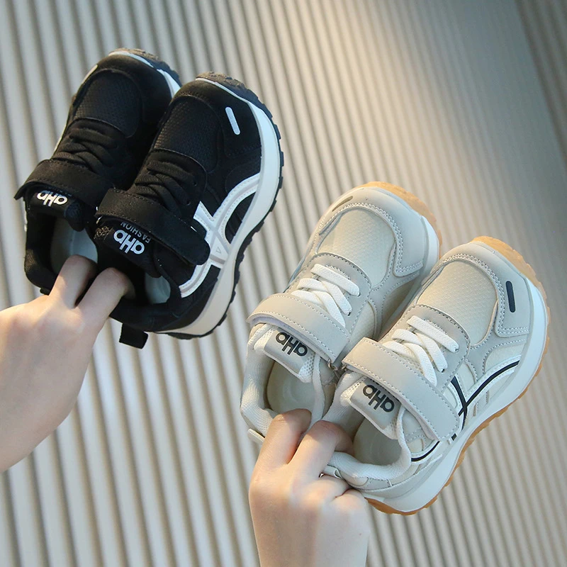 Spring Autumn Children Casual Shoes Boys Retro Sneakers Girls White Shoes Soft Sole Non Slip Lightweight Breathable Comfortable