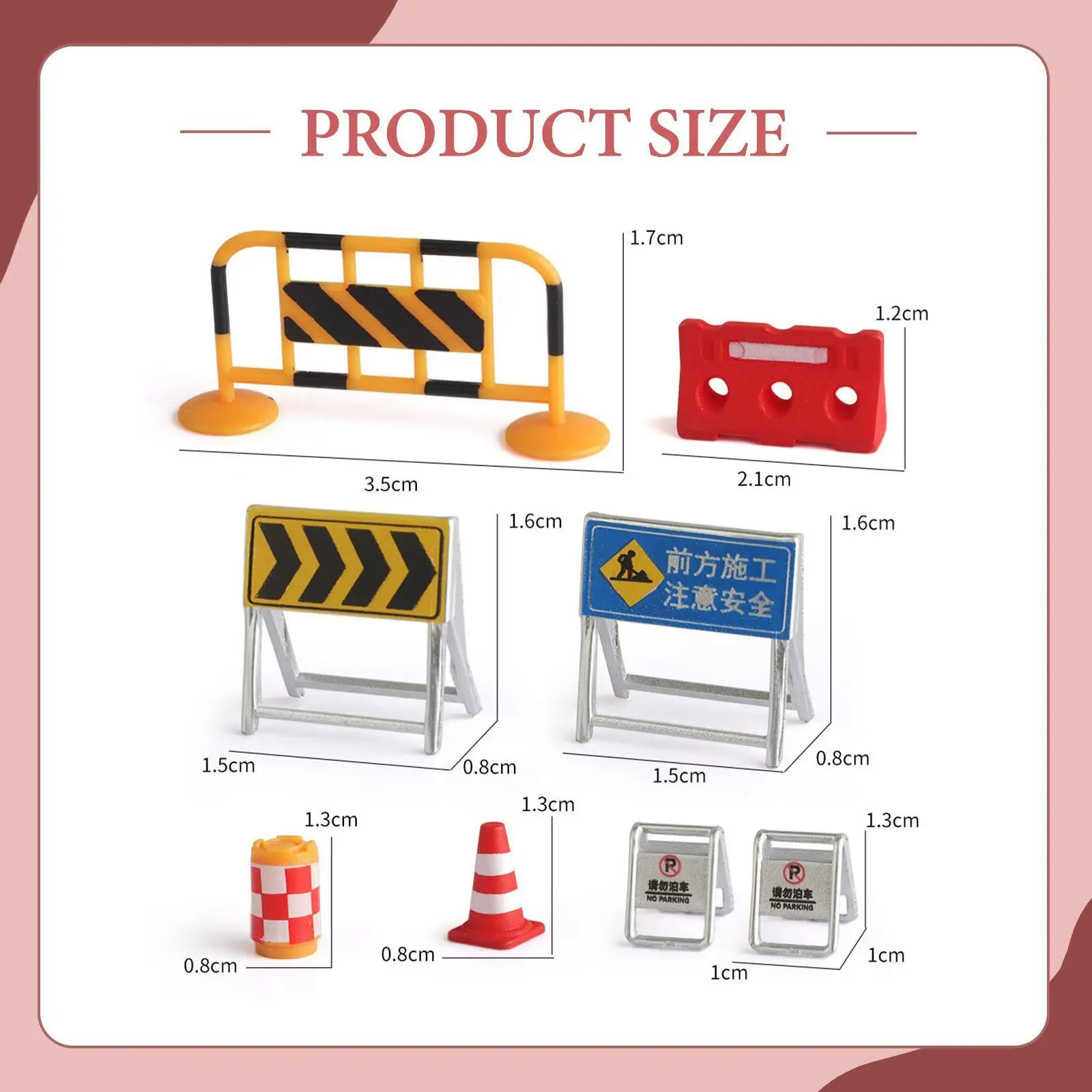 Miniature Traffic Road Signs Model Street Warning Educational Playset for Children Learning Cognitive Skills