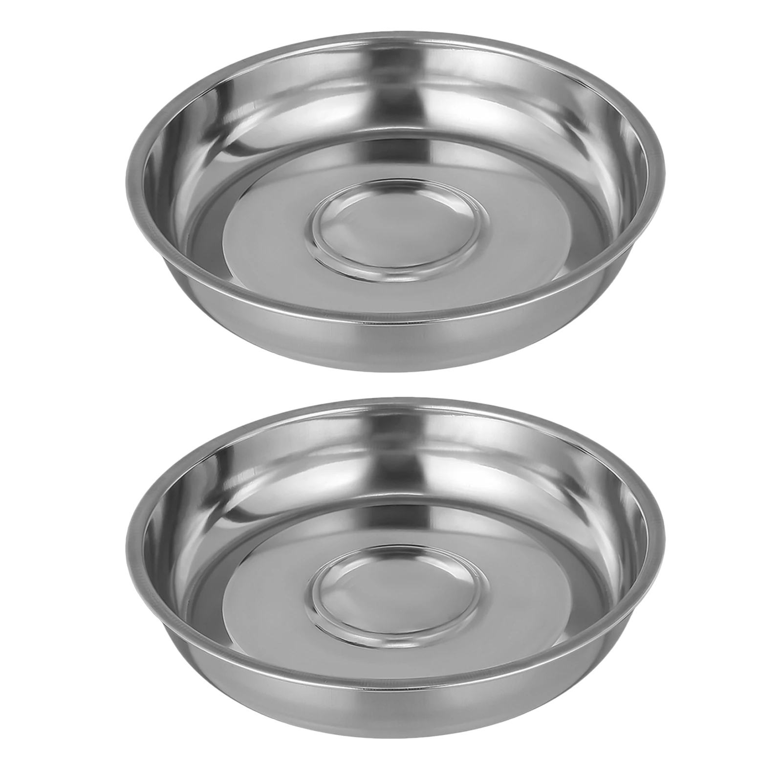 

2pcs Stainless Steel Food Round Steak Hood Kitchen Tool For Grilling Cooking Outdoor Indoor Use Serving Dish Cover Tableware