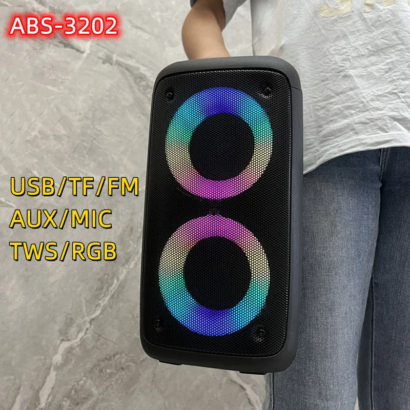 

Portable Bluetooth Speaker Wireless 40W High Power Dual 3inch Speakers HIFI Outdoor Audio System Super Bass Subwoofer RGB TWS/FM