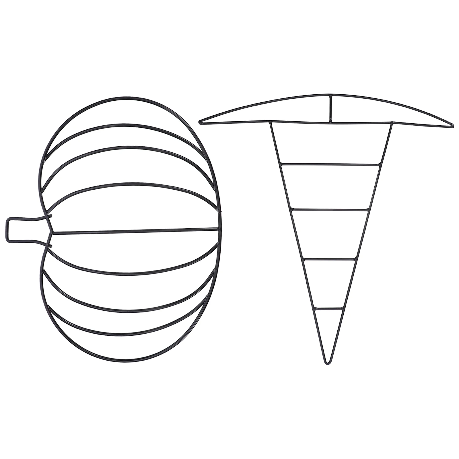 

2pcs Wire Wreath Frames Pumpkin Hat Shaped Metal Floral Hoops Iron Diy Holiday Decorations Halloween Christmas Autumn