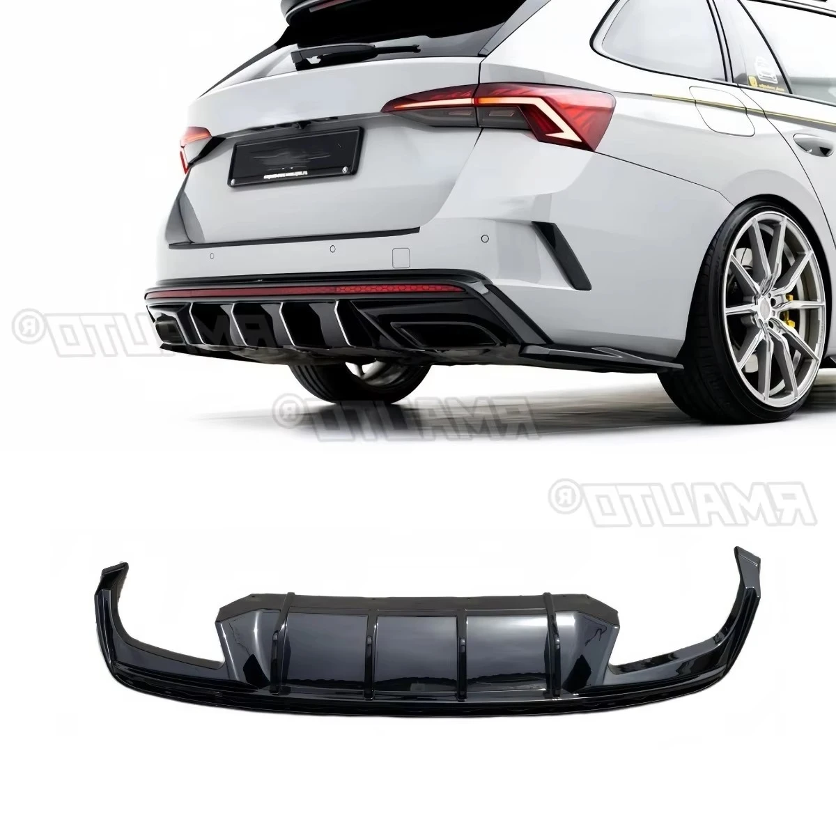 

Для Skoda Octavia RS Mk4 автомобильный задний бампер, спойлер, диффузор для губ, модификация, защита бампера, защитная крышка, автомобильные аксессуары