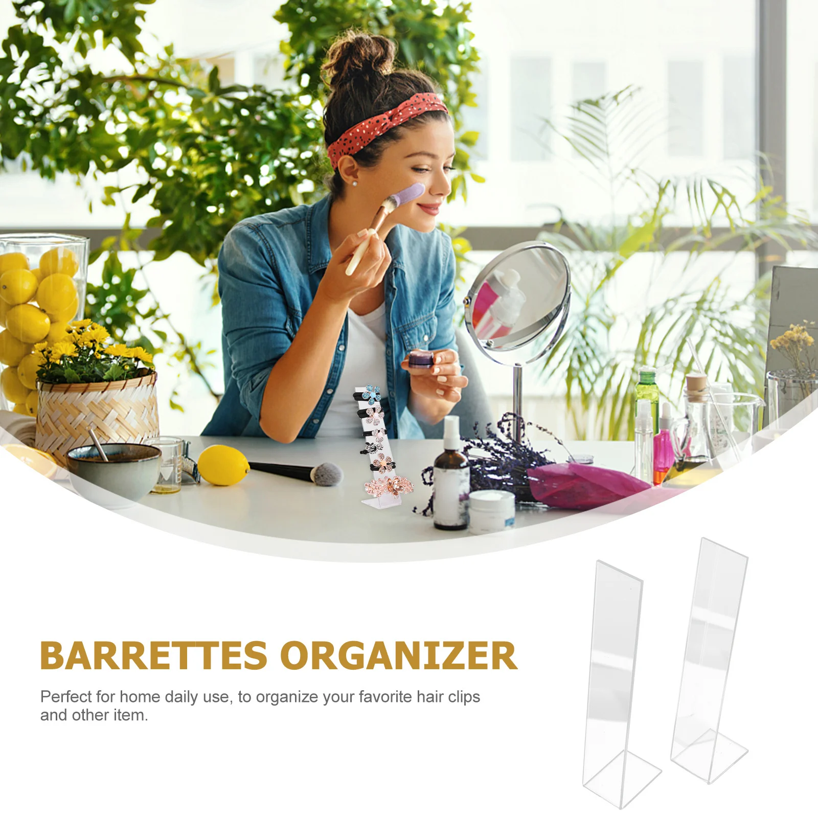 

2 шт. стойка для головных уборов, элегантный внешний вид, подставка для заколок для волос, без дополнительного цветного украшения, органайзер для аксессуаров с длительным сроком службы