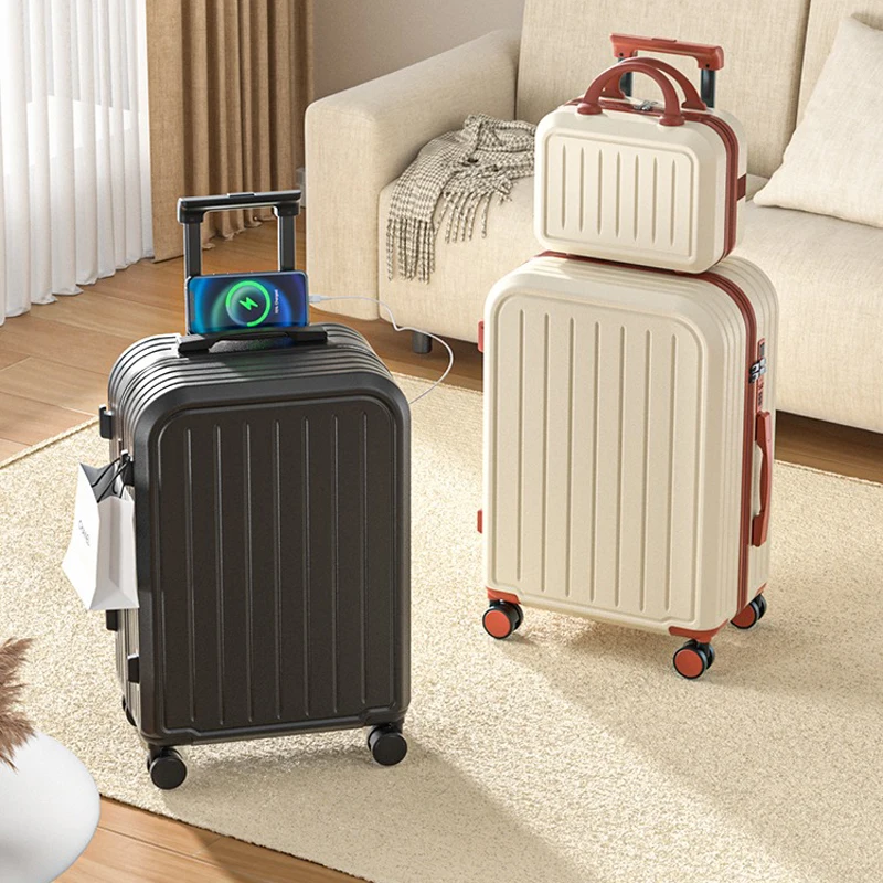 Password Lock Trolley Scroll Wheel Suitcase Women Girl Trolley Suitcase Women's High-Endurable Luggage Travel Bag Draw-bar Box