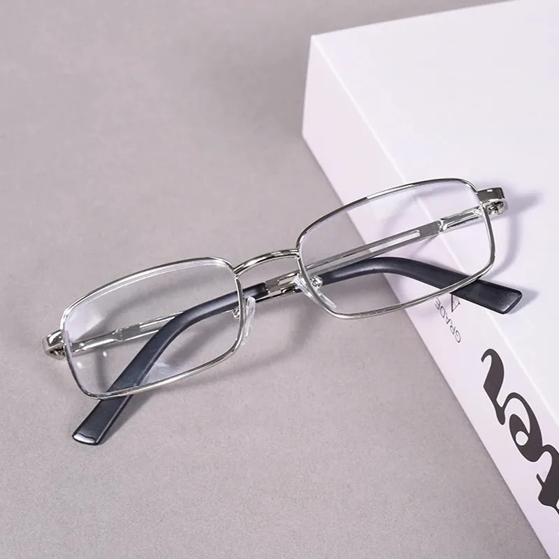 Stainless Steel Reading Glasses Men Business Presbyopic Glasses Male Anti Blue Light Eyeglasses +125+175+225+275