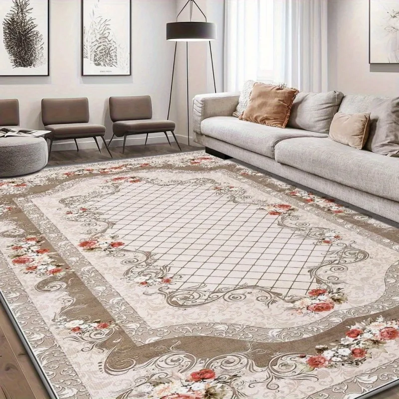 

Vintage Luxury Floral Large Floor Mat European Style Living Room Home Decor Large Rugs Non-slip Washable Bedroom Bedside Doormat