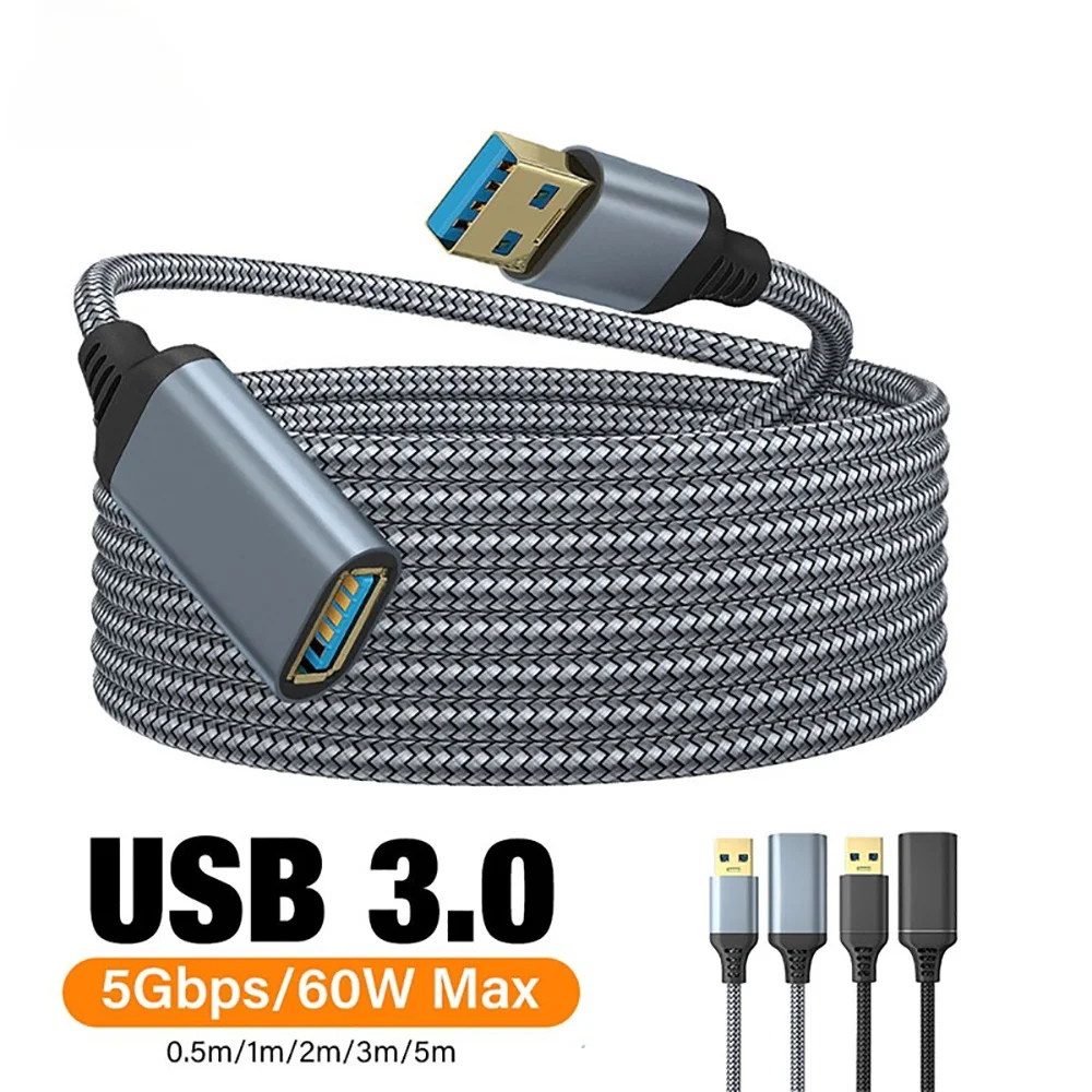 6A USB 3.0 Verlängerungskabel Nylon geflochten männlich zu weiblich Hochgeschwindigkeitsübertragung Datenkabel Computer Kamera Drucker Verlängerungskabel