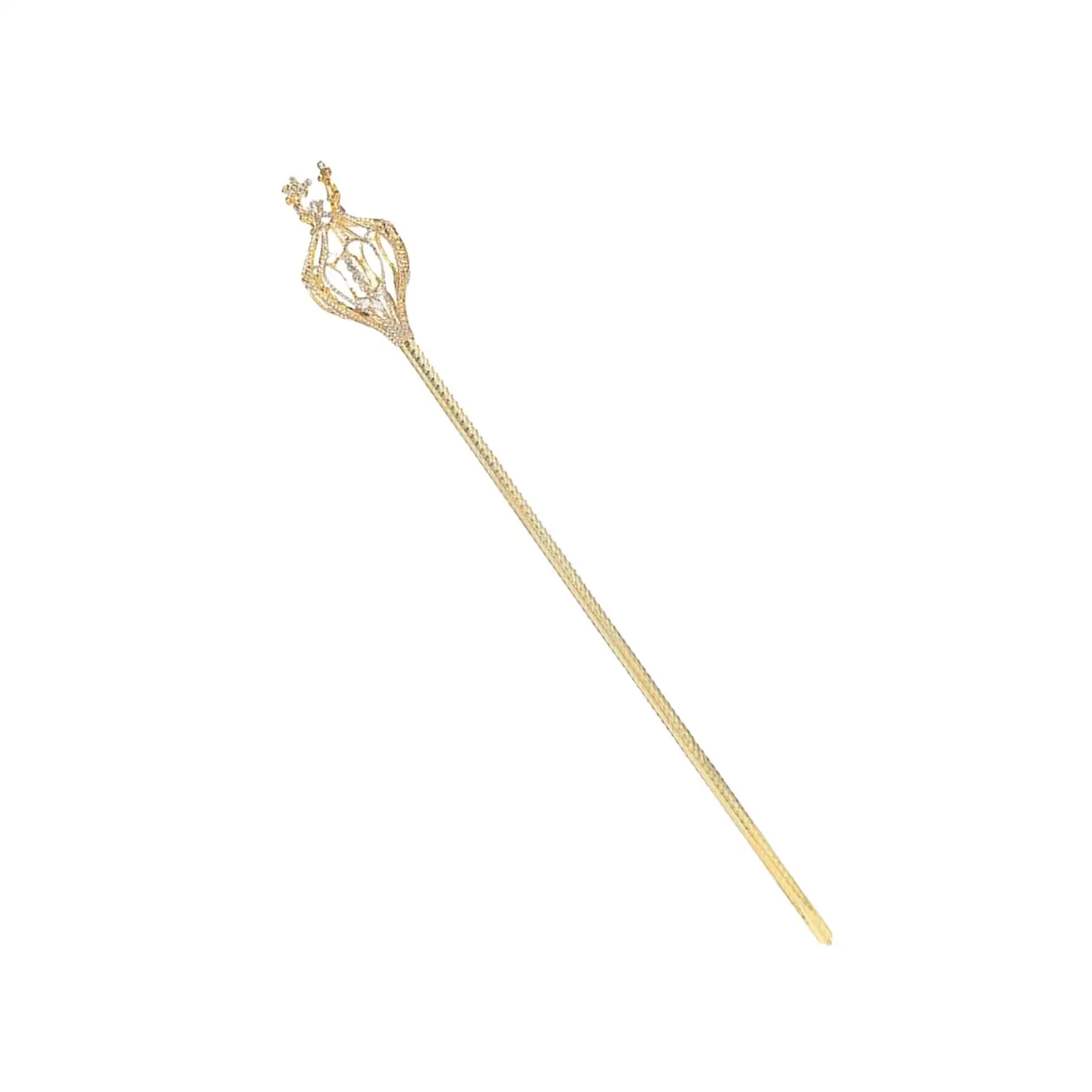 Gold Rhinestone Scepter Wand Pageant King Handheld Costume Accessories Props for Birthday Gift Beauty Contest Wedding