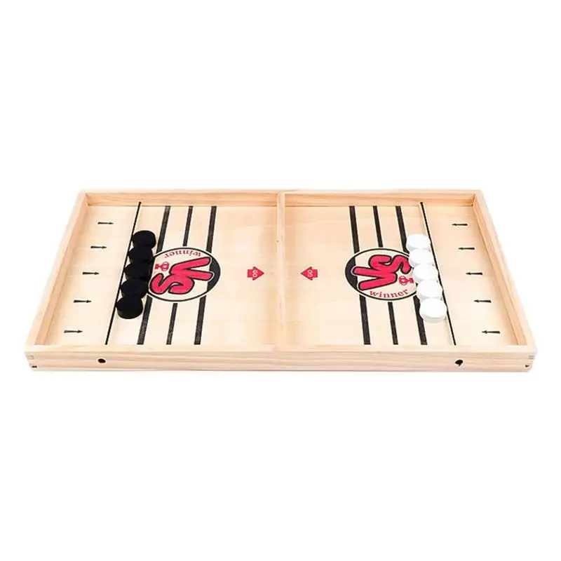 

Fast Sling Puck Game Family Wooden Hockey Game Sling Puck Table Top Hockey Game Football Slingshot Game Family Board Game