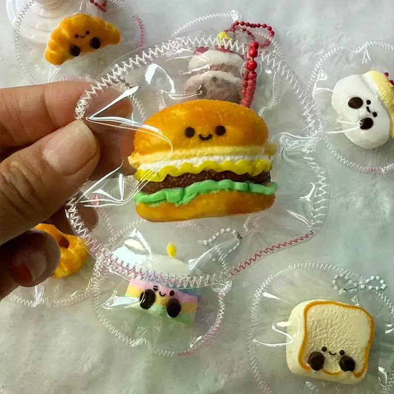 Mini juguetes divertidos de descompresión de rebote lento, regalos, simulación bonita de pan tostado, juguete para apretar, juguete para aliviar el estrés de silicona de dibujos animados