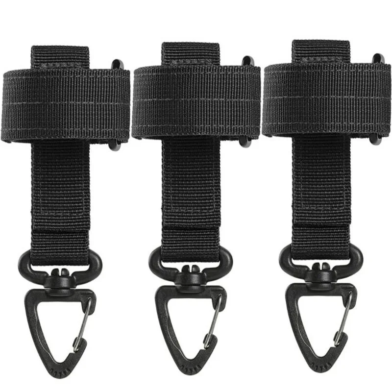 3pcs Outdoor Keychain Tactical Gear Clip Keeper Pouch Belt Keychain Webbing Gloves Rope Holder Military Molle Hook 1