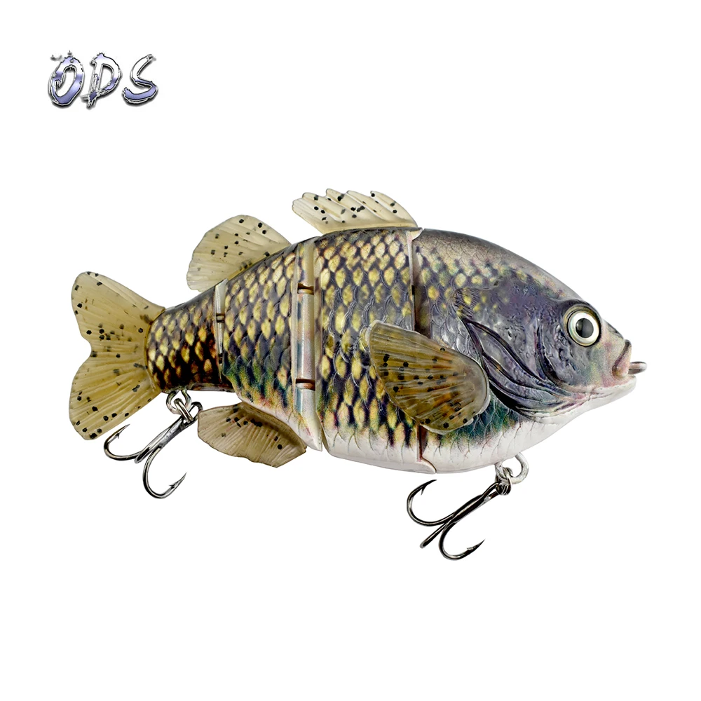 5-Zoll-Angelköder mit mehreren Gelenken und weichem Schwanz, sinkende, handgeschnitzte Fischschuppen, Körper-Schwimmköder zum Angeln