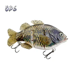 5 Inch Multi Jointed Soft Tailed Bass Fishing Lures Sinking Hand Carved Fish Scales Body Swimbait Fishing