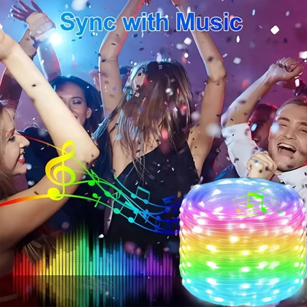 Dreamcolor que cambia LED Bluetooth luces de hadas aplicación remota Control Bluetooth Control de música luces RGBIC inteligentes ajustables 36v