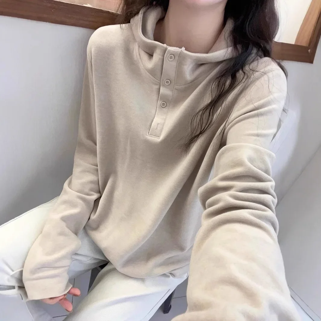 Customization Double-sided German Top For Women In Autumn And Winter 2025 New Loose Slim And Fashionable Long-sleeved Warm