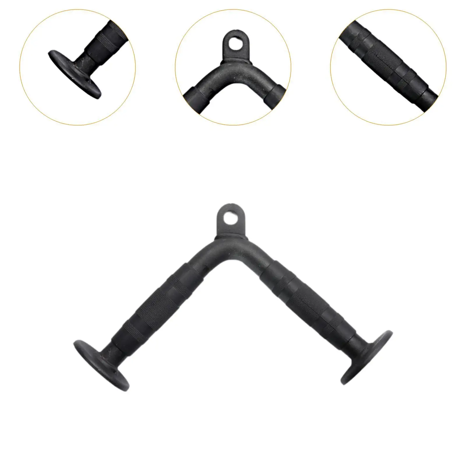 Black Iron Tricep V Bar for Cable Pulley System Gym Attachment Handle Versatile Fitness Equipment for Biceps Triceps Back and