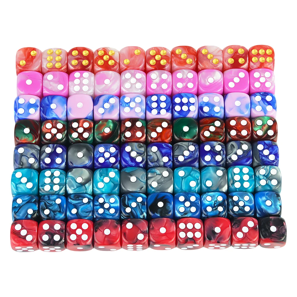 

12mm Dice 6 Sided Game Dice 10pcs D6 Two Color Round Corner Dices Teaching Math PRG Board Game