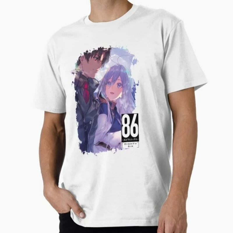 

Shinei Nozen and Anju Emma Manga 86 Eighty Six Gift t shirt Anime girls Graphic Tee 100% cotton Y2K clothes Large size Tops