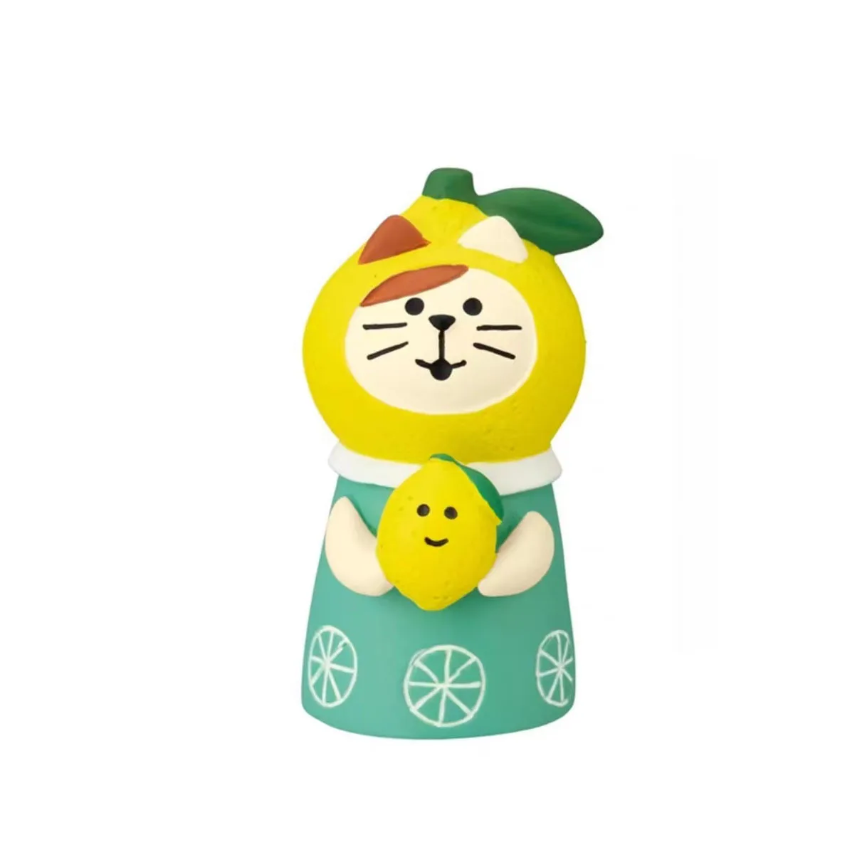 Zakka Japão Lemon Cat Japão Decoração Estante Decoração Collectible Home Decor Resina Artesanato Japão Ornamentos Cena Decoração