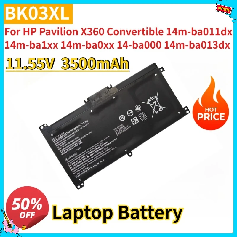 Nouveau BK03XL 11.5V 3500mAh batterie d'ordinateur portable pour HP pavillon X360 Convertible 14m-ba011dx14m-ba1xx 14m-ba0xx 14-ba000 14m-ba013dx