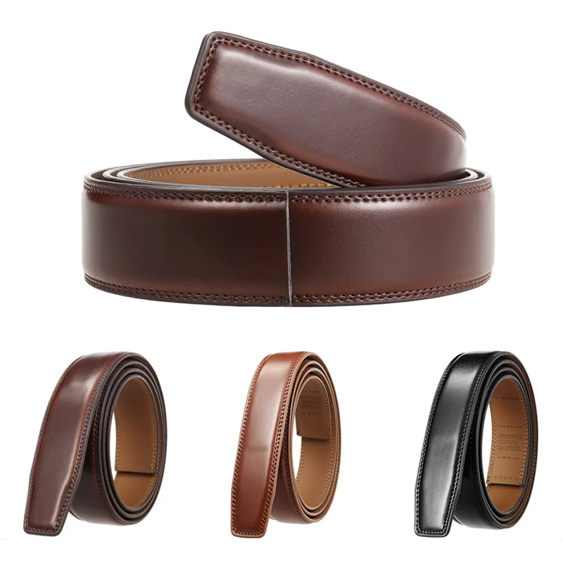 90-130cm Brand No Buckle 3.0cm Wide Genuine Leather Automatic Belt Body Strap Without Buckle Belts Men Good Quality No Holes