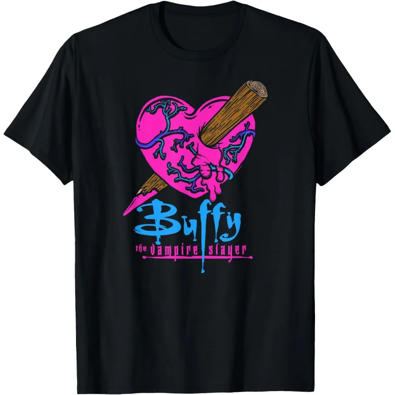 0423 Buffy The Vampire Slayer Gift t shirt 100% cotton printed Tee Crew Neck Short Sleeve Graphic clothes All size tops S-6XL