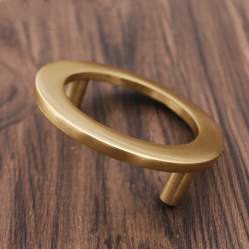 Solid Brass Circle Handles for Furniture Cabinet Pulls Drawer Cupboard Kitchen Handle Door Handle Gold Knobs Hardware