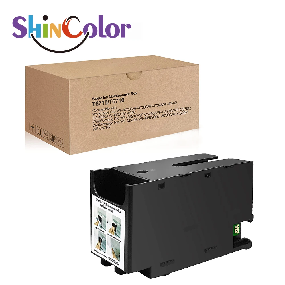 Caja de mantenimiento Epson T6715 T6716, depósito de tinta residual para Epson WF C5790 C5290 C5710 M5298 M5799 C5210 M5299 C529 C579R ET8700