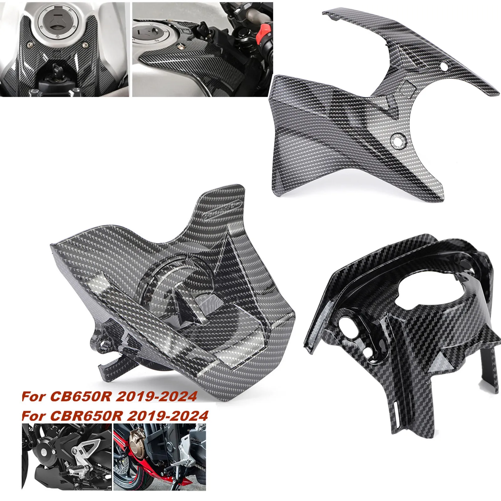 For Honda CB650R CBR650R CB CBR 650R Tank Gas Cover Front Sprocket Chain Guard Cover 2019 2020 2021 2022 2023 2024 2025