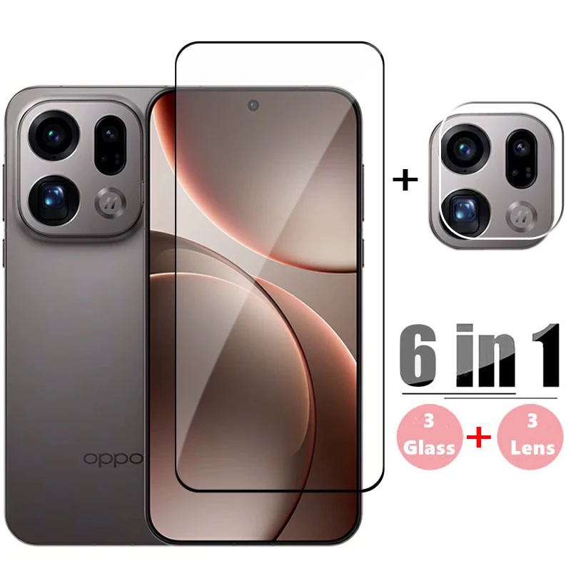 6in1 Full Cover Glass For OPPO Find X9 Pro Tempered Glass OPPO Find X9 Pro Screen Protector HD Phone Lens Film OPPO Find X9 Pro