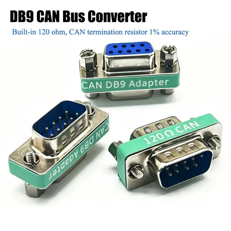 CAN Bus Converter Serial Port DB9 Male to Male Male to Female Plug Adapter Built-in 120 ohm CAN Terminal Resistor 1% Accuracy