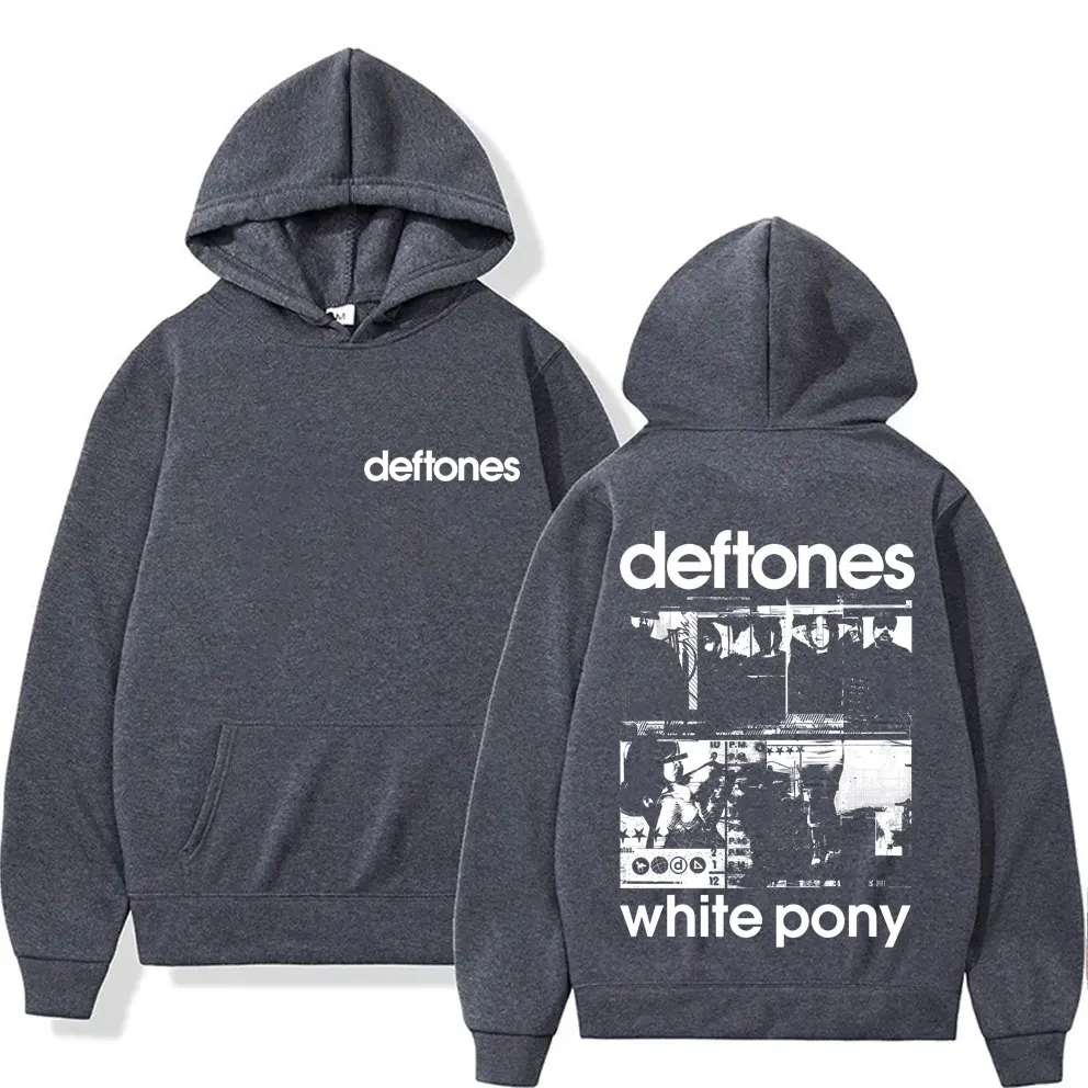 록 밴드 Deftones 화이트 포니 그래픽 까마귀 남성 여성 힙합 대체 헤비 메탈 대형 streetwear 남성 패션 후드