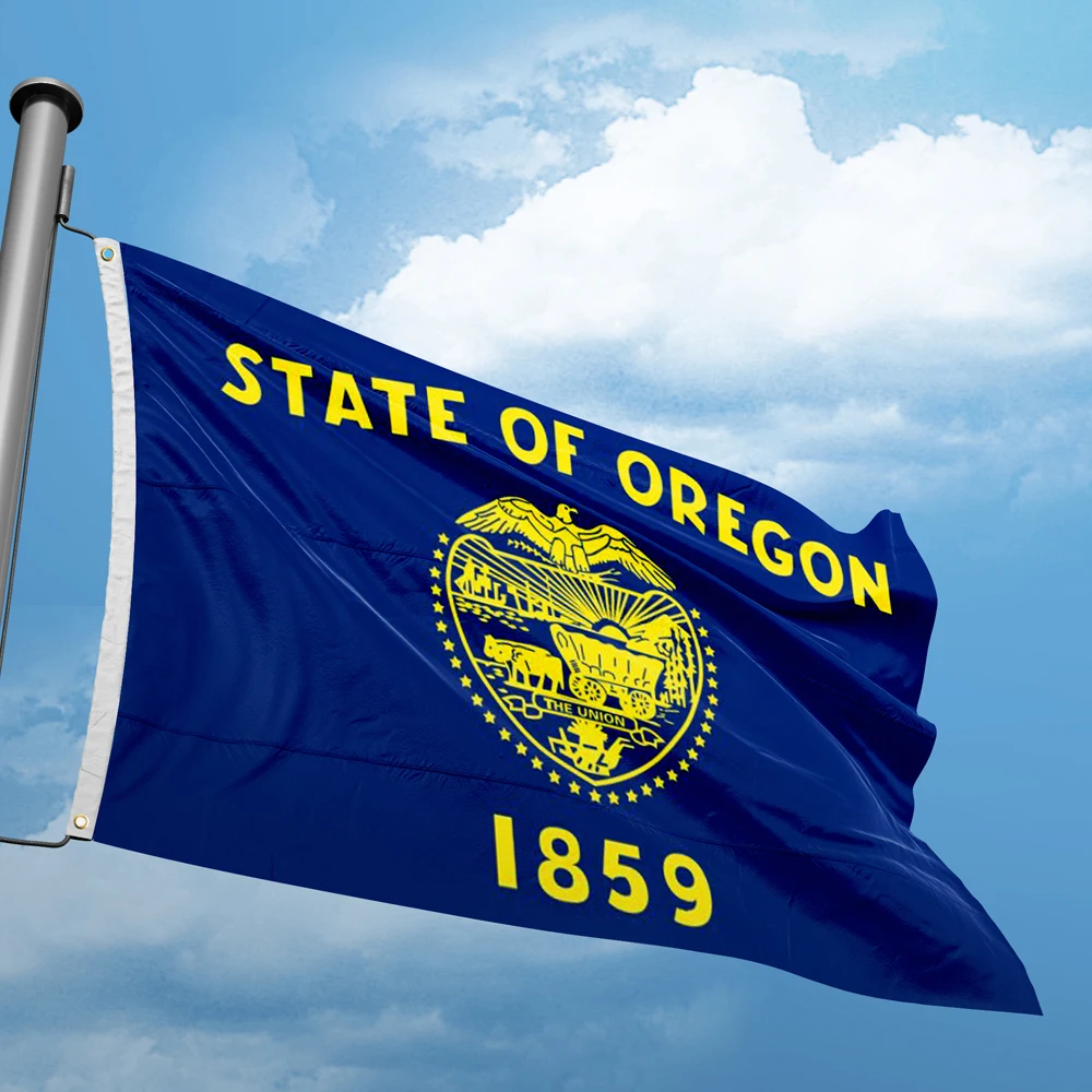 Oregon Flag 3*5FT 90*150CM USA States Flags Design Custom Indoor Outdoor Decor Banners  Polyester UV Resistance Double Stitched