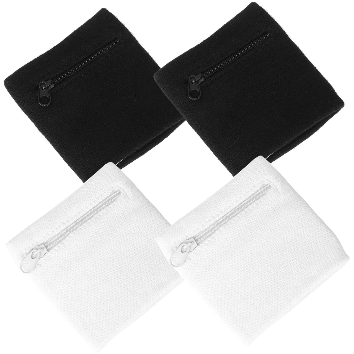 

4 Pcs Sports Arm Cover Wristband Wallet Pressurize Cotton Wristlet Zippered Comfortable