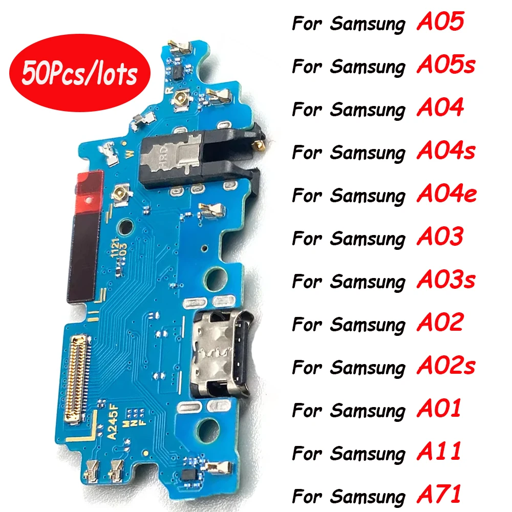 

50Pcs，NEW USB fast Charging Port Dock Charger Plug Connector Board Flex For Samsung A04 A04S A04E A01 A02S A03 Core A05S A71 A11