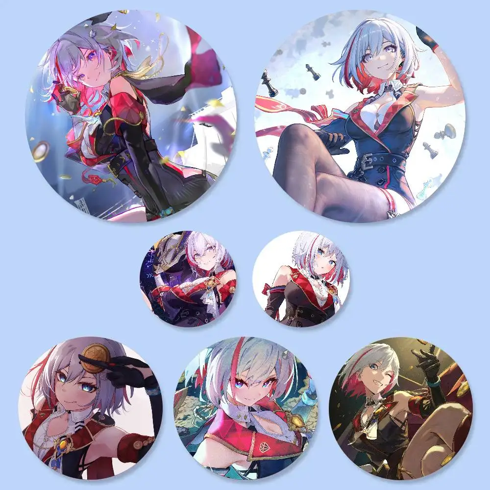 Topaz Animated Game Honkai Star Rail Badge Tinplate Meme Round Brooch For Hat Bag Creative Lapel Jewelry Accessories Gifts