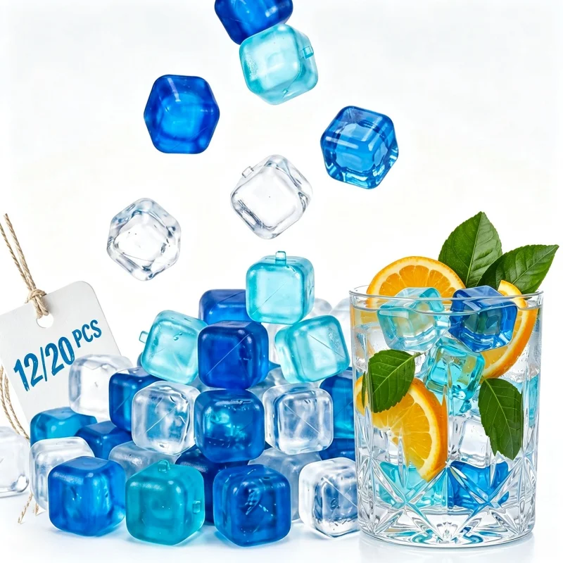 Reusable Ice Cube Plastic Ice Cubes for Drinks  Ice Balls for Whiskey  Vodka Coffee Beer or Wine - Party Supplies