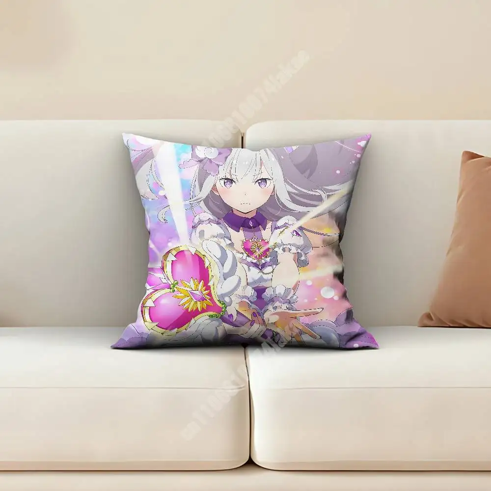 Emilia Re Zero Pillow Cover Sofa Couch Cushion Case Creative Workspace Accent Home Decor