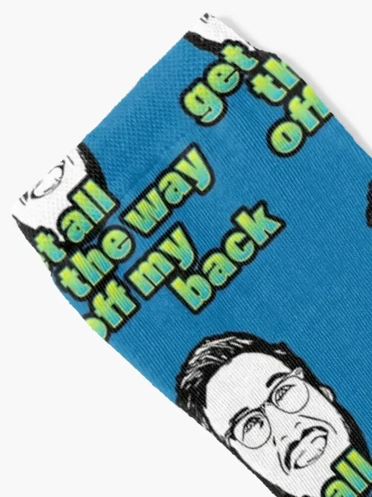 Pitch Meeting - Get all the way off my back - BLUE YELLOW Socks gifts Hiking boots Designer Man Socks Women's