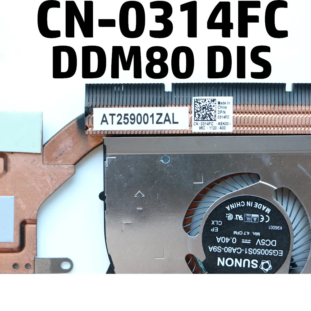 CN-0314FC для DELL Latitude 5590 5580 CPU охлаждающий вентилятор (DIS) at259001EG50050S1-CA80-S9A