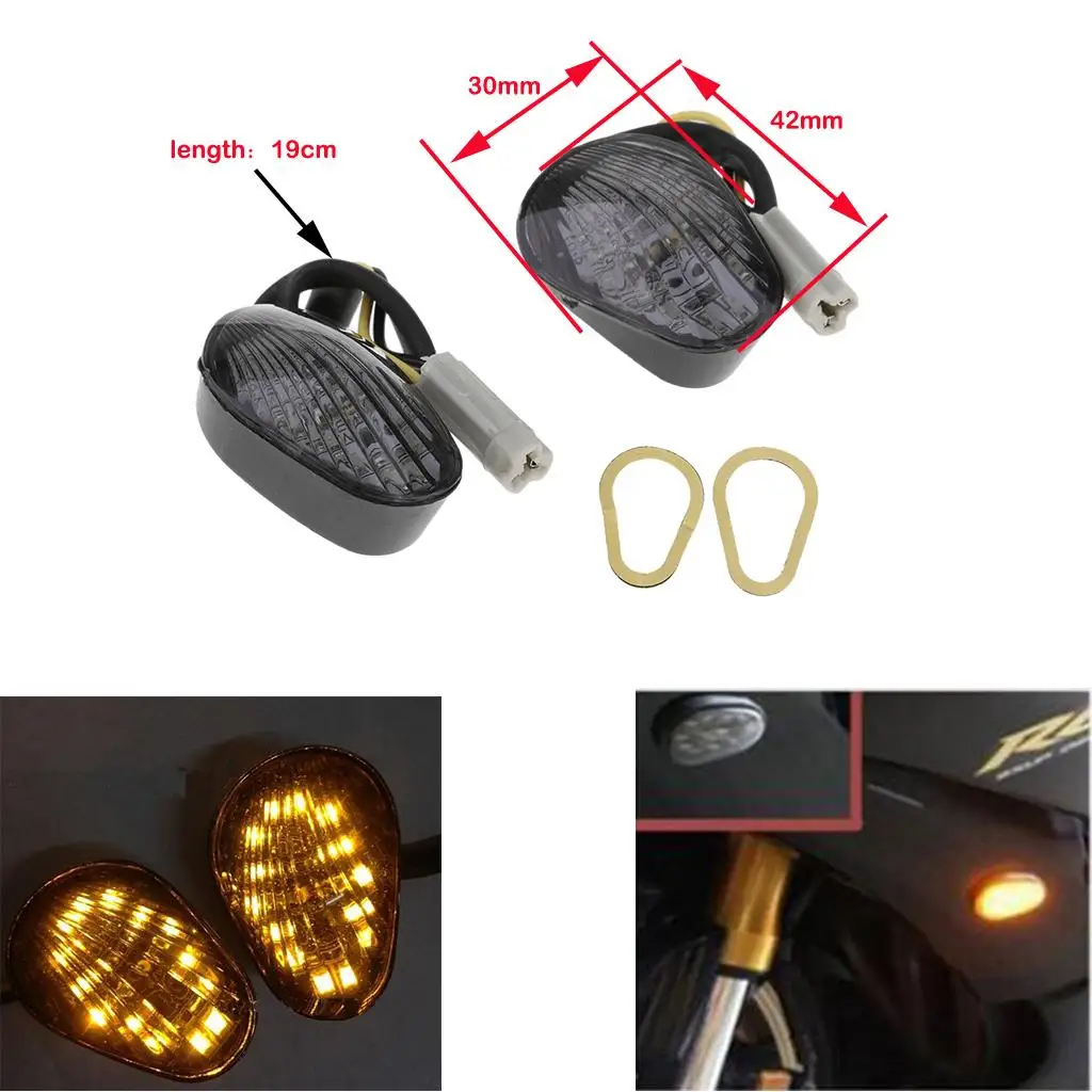 

Clear LED Turn Signals Motorcycle Rear Flasher Directional Lights for Yamaha YZF R1 R6 Replacement Parts