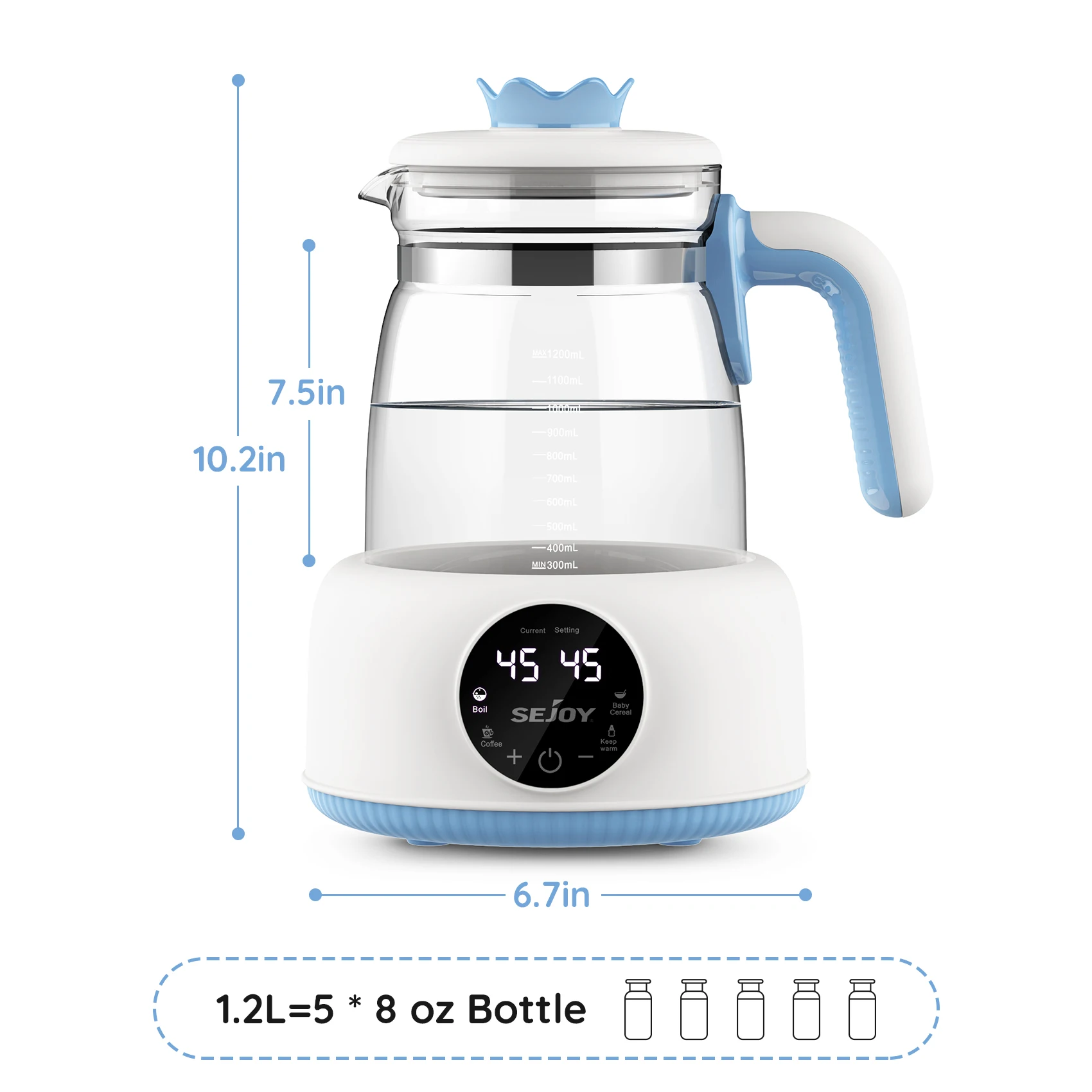 220v/110v  Infant Thermostatic Milk Regulator 800W Electric Baby Formula Kettle Automatic Warmer Feeding Bottle