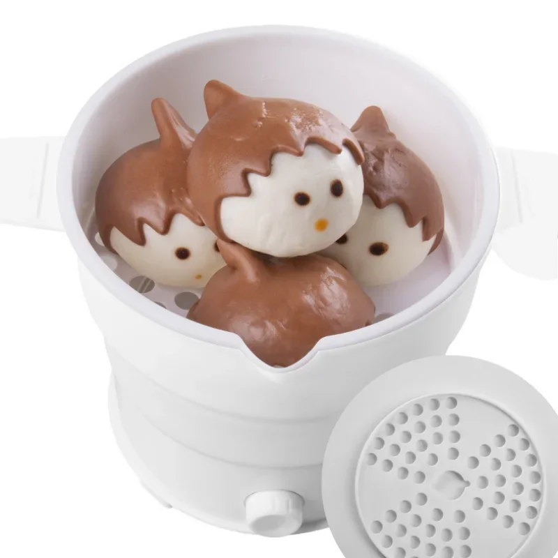 وعاء طباخ كهربائي قابل للطي متعدد الوظائف صغير الأرز الساخن طالب عنبر المعكرونة للمطبخ المنزل السفر الاتحاد الأوروبي 800 واط