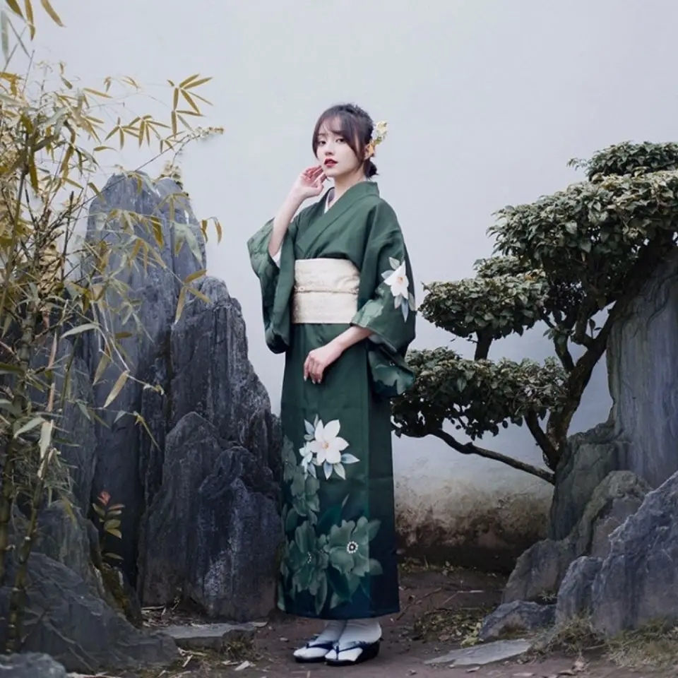 2026 Women's Traditional Modified Kimono Loose Vintage Dress Chinese Style Photographic Bathrobe - Casual Ethnic Clothing