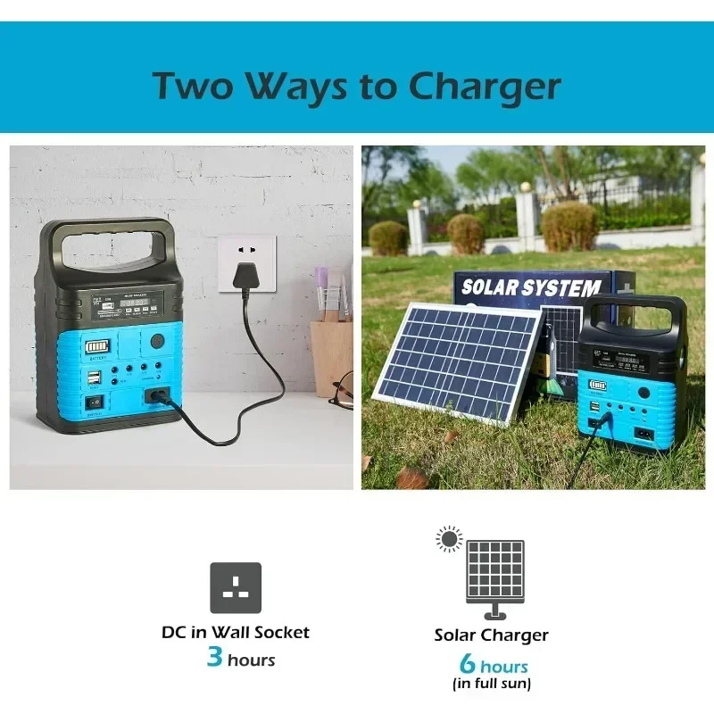 Portable Power Station  7500mAh Solar Mini Generator for Outdoor Camping Emergency Fishing Travel Party Trip with USB DC Outlet