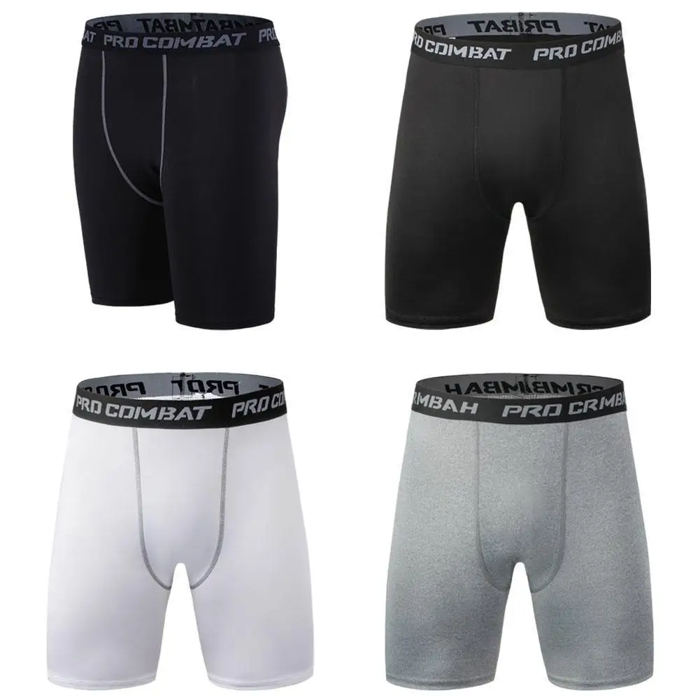 Shorts masculinos de compressão de secagem rápida, leggings masculinos, calças de treino, shorts de corrida, elásticos, confortáveis, pretos,