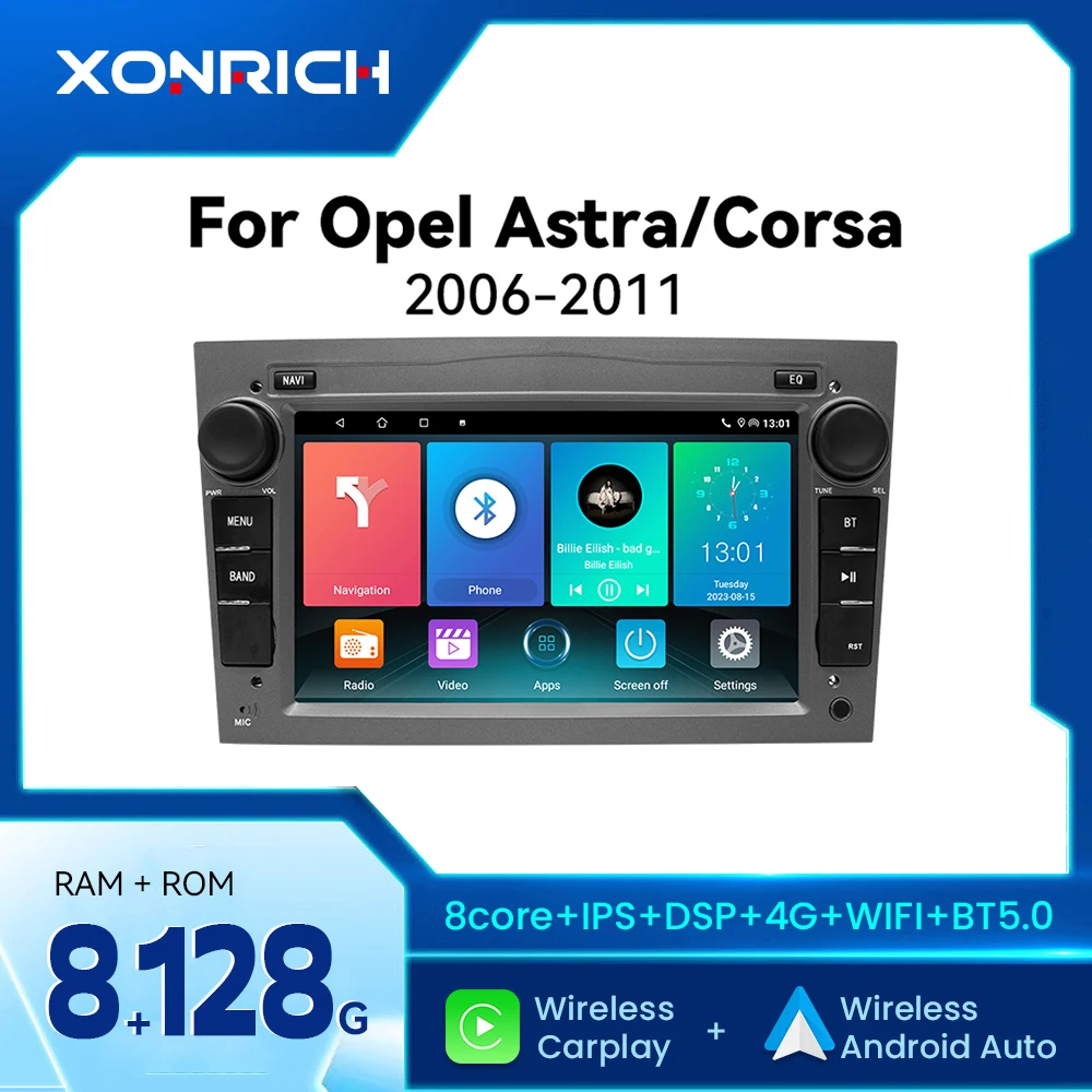 Wireless Carplay Auto Android 13 Car Radio For Opel Astra H G J Antara Vectra C B Vivaro Corsa C D Zafira B DSP RDS