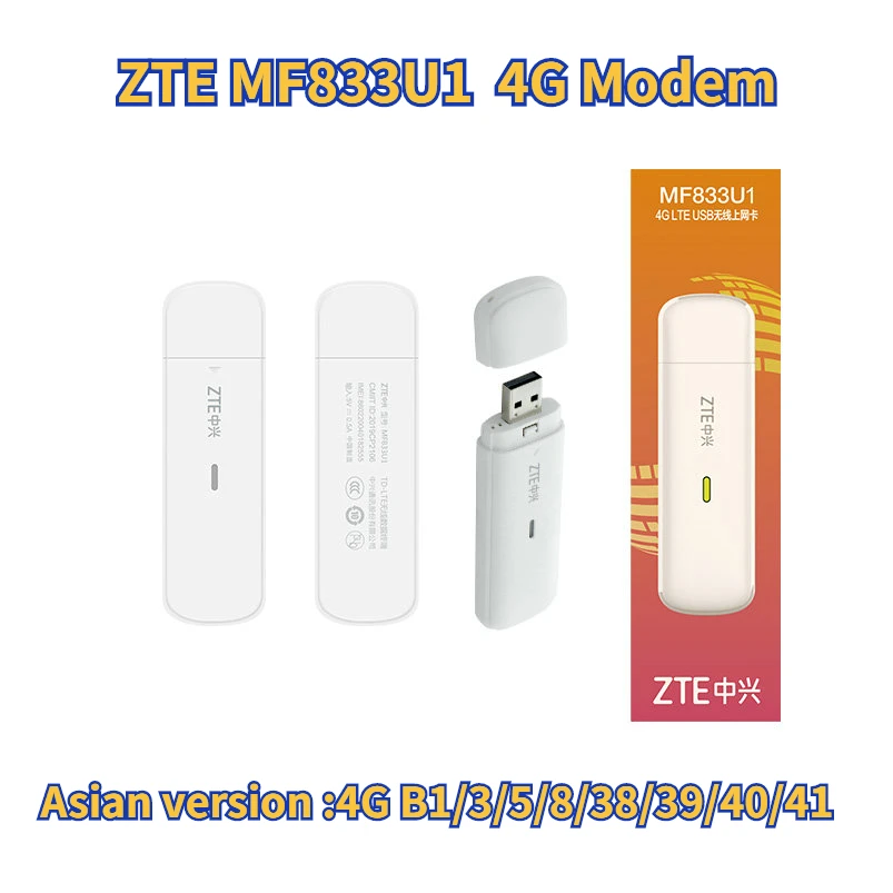 Imagem -02 - Desbloqueado Zte Mf833u1 4g Lte Dongle Cat4 150mbps Usb Modem Cartão de Dados Gsm