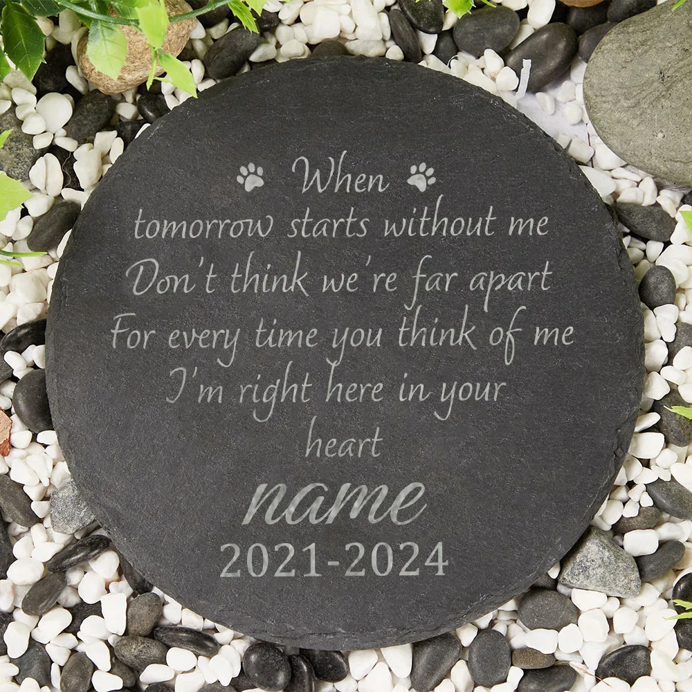 Pet Memorial Gift Custom Pet Memorial Garden Stone Slate Engraved Garden Slate with Dog Name Dog Loss Gifts